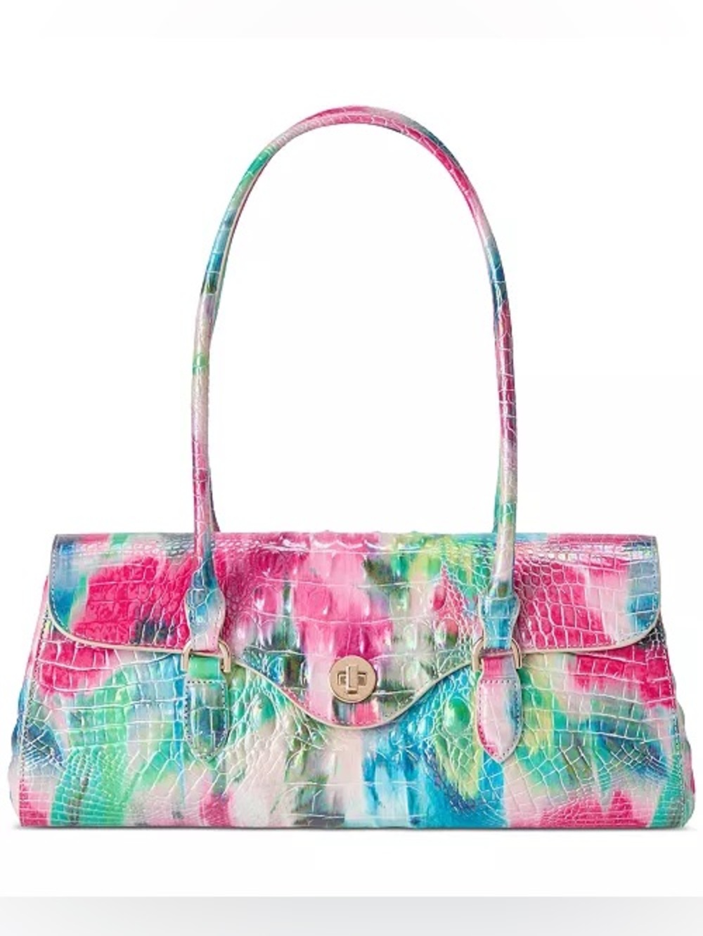 Brahmin Dayan Impression Melbourne Medium Leather Satchel Multi Color EUC
